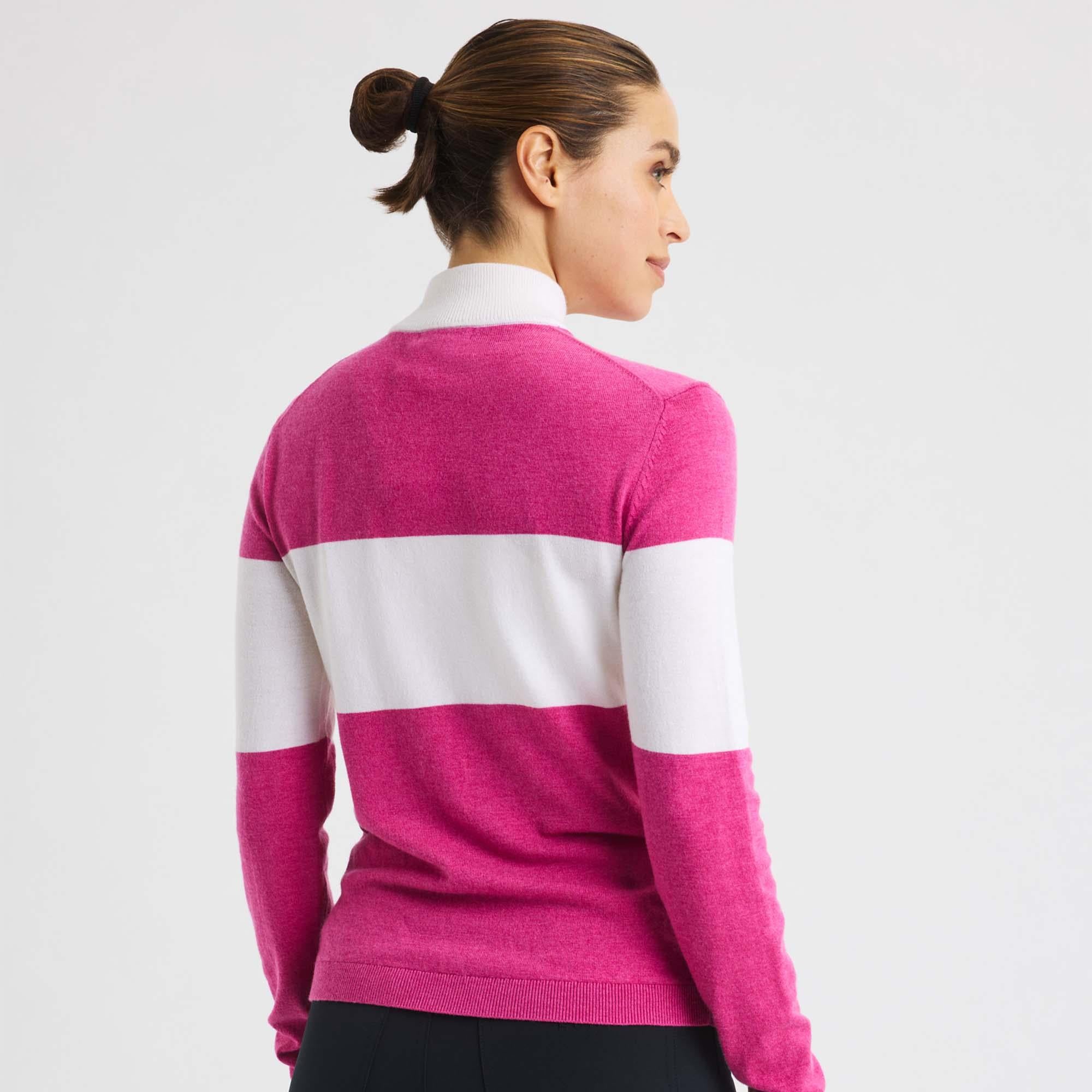 Rohnisch Kora Ladies Knitted Half Zip Sweater Rose